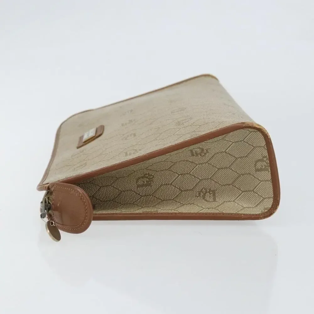 Dior Honeycomb Canvas Clutch Bag Beige